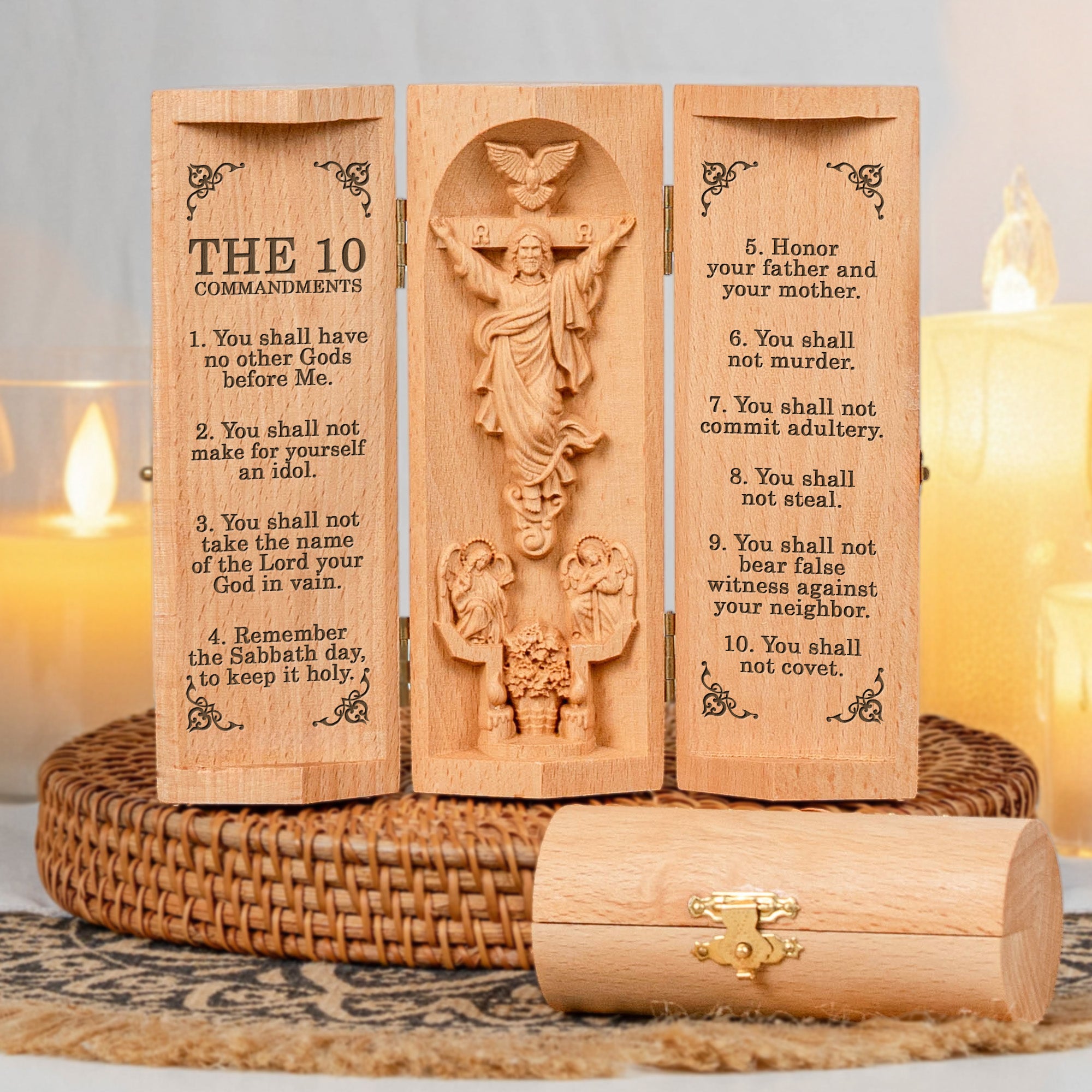 The Ten Commandments - Wooden Plaque