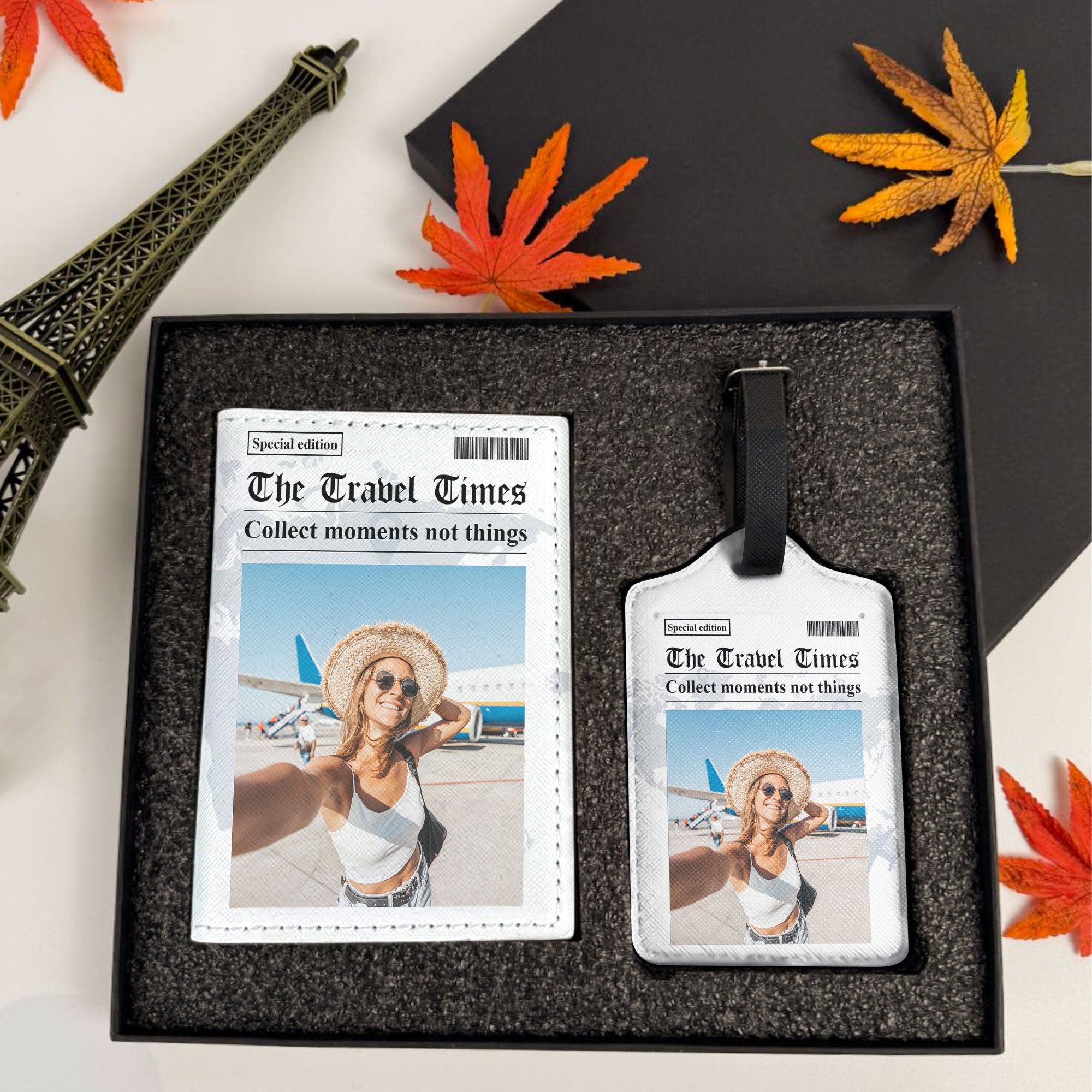 The Travel Times - Personalized Photo Passport Cover And Luggage Tag Travel Set