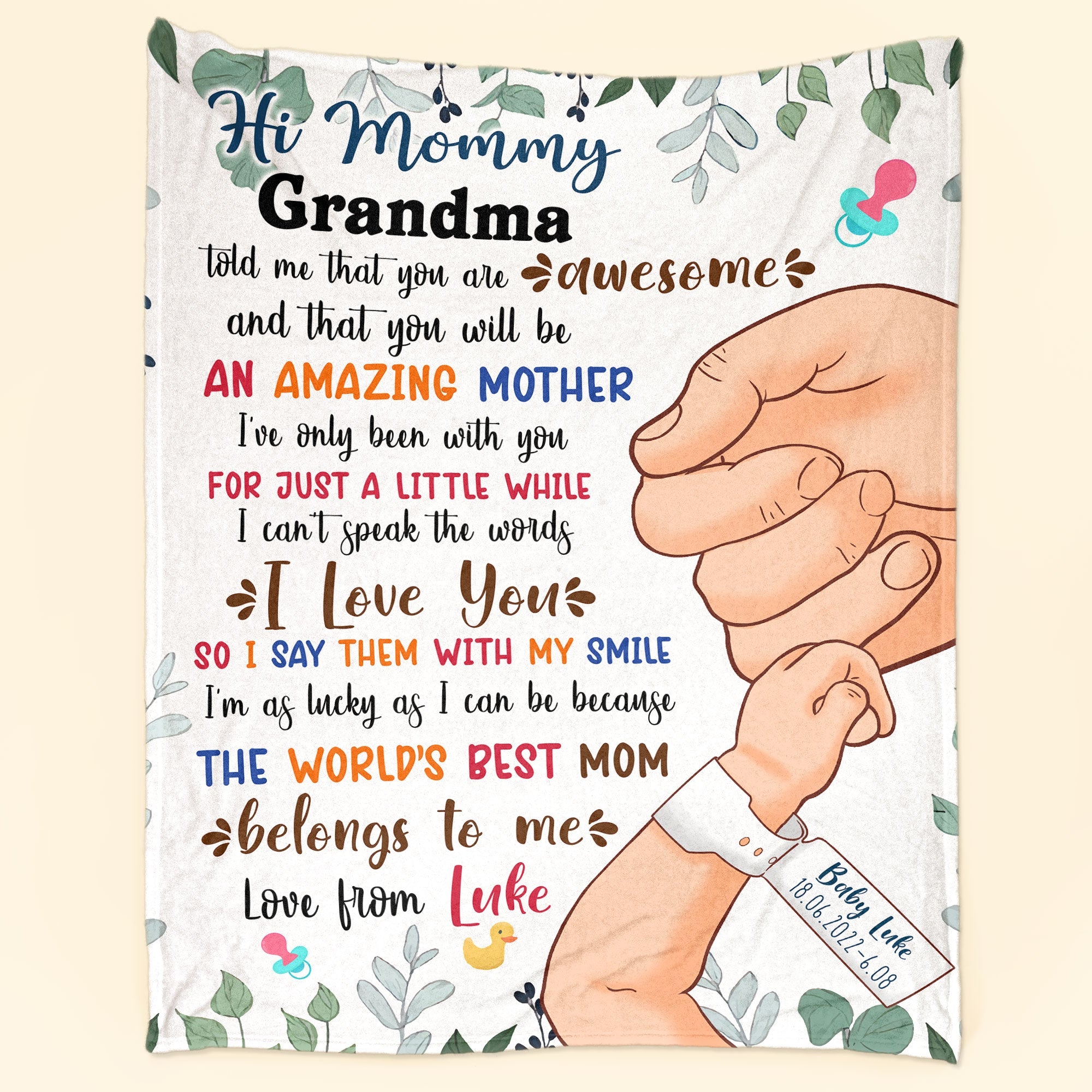 The World's Best Mom Belongs To Me - Personalized Blanket - Birthday Gift For First Mom