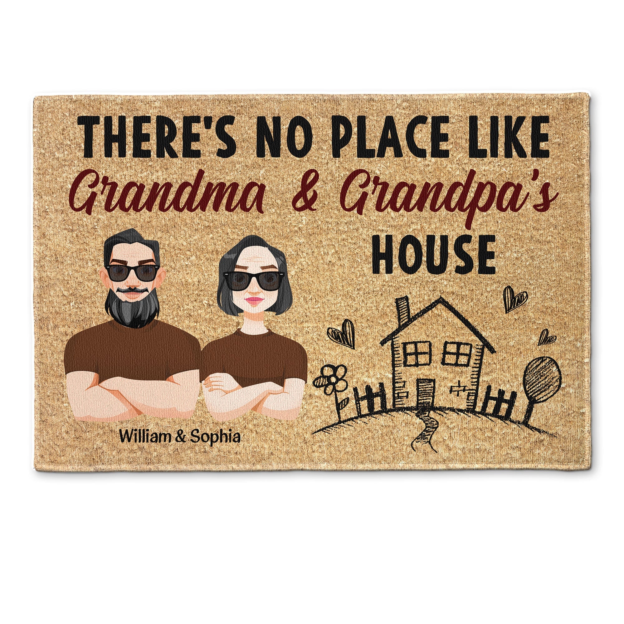 There's No Place Like Grandparent's House - Personalized Doormat