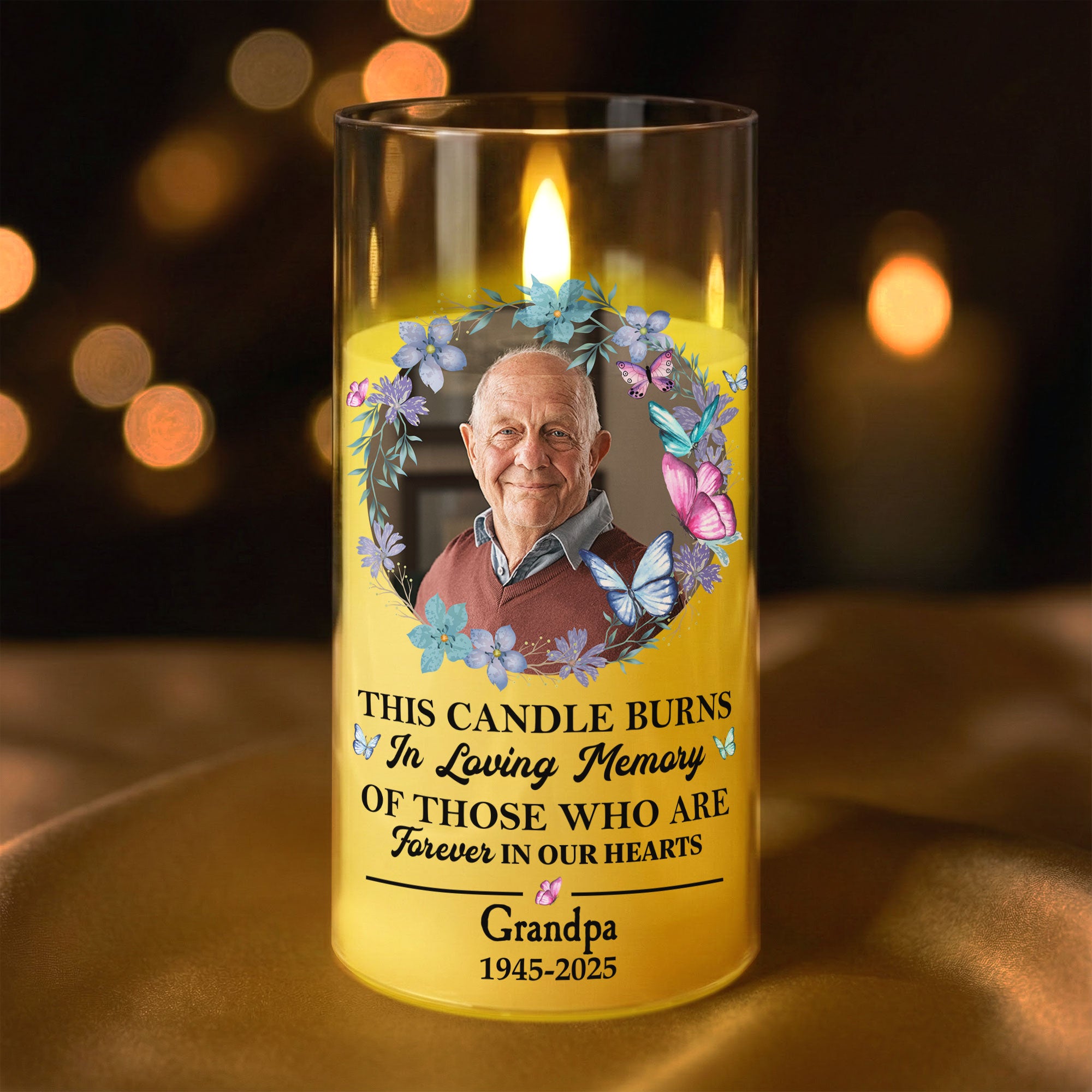This Candle Burns In Loving Memory - Personalized Photo LED Candle Light