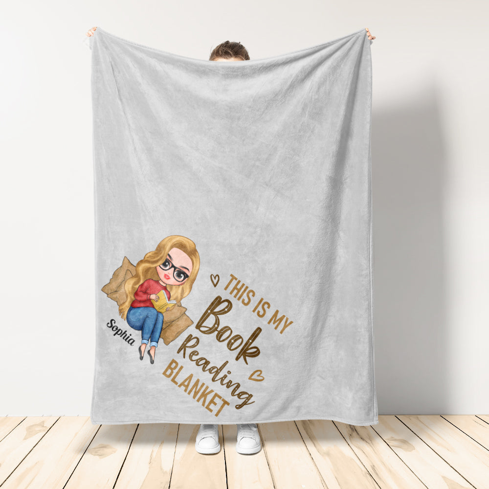This Is My Book Reading Blanket - Personalized Blanket - Chibi Girls