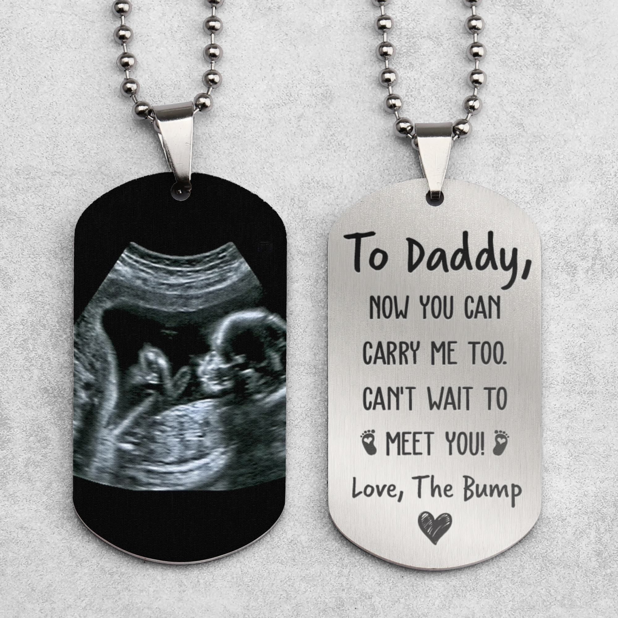 To Daddy Now You Can Carry Me Too - Personalized Photo Dog Tag Necklace