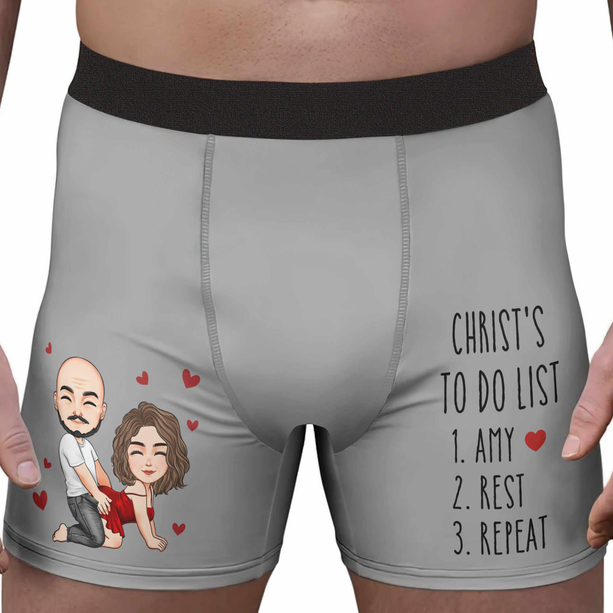 To Do List Naughty Couple Valentine's Day Anniversary Gift For Husband, Boyfriend - Personalized Men's Boxer Brief