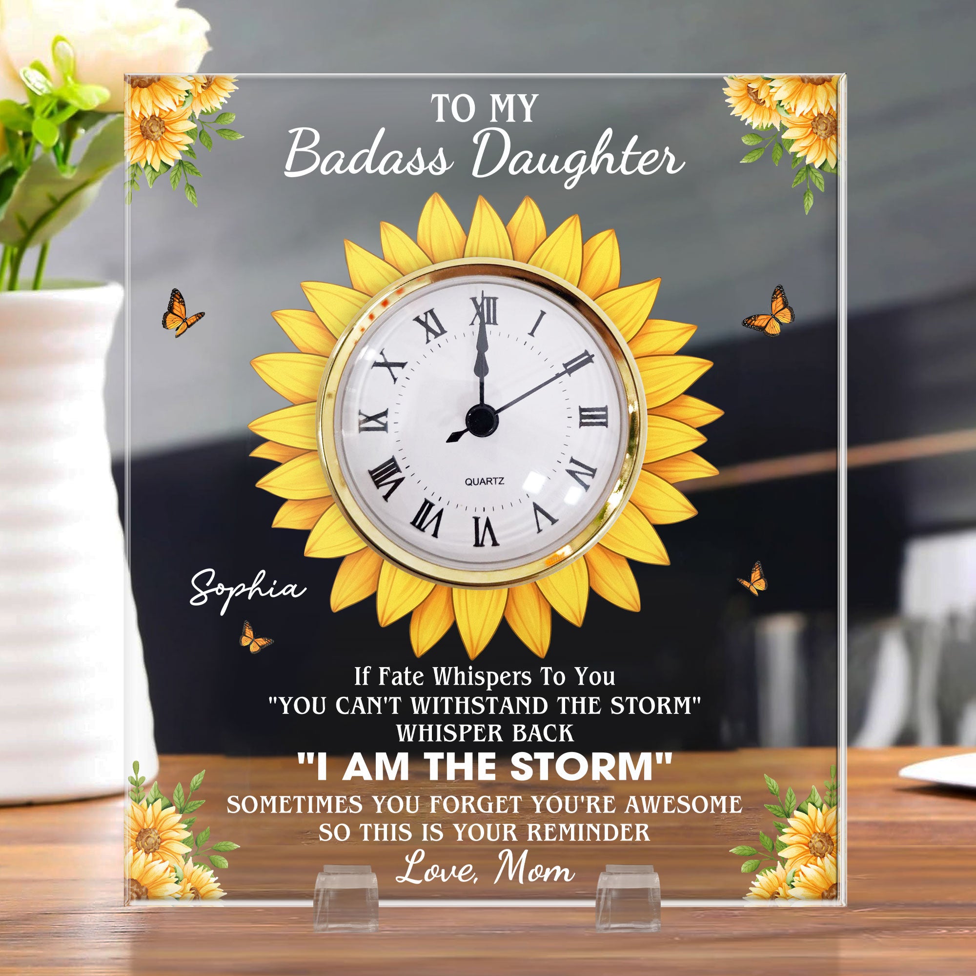 To My Daughter Gift If Fate Whisper To You - Personalized Acrylic Desk Clock