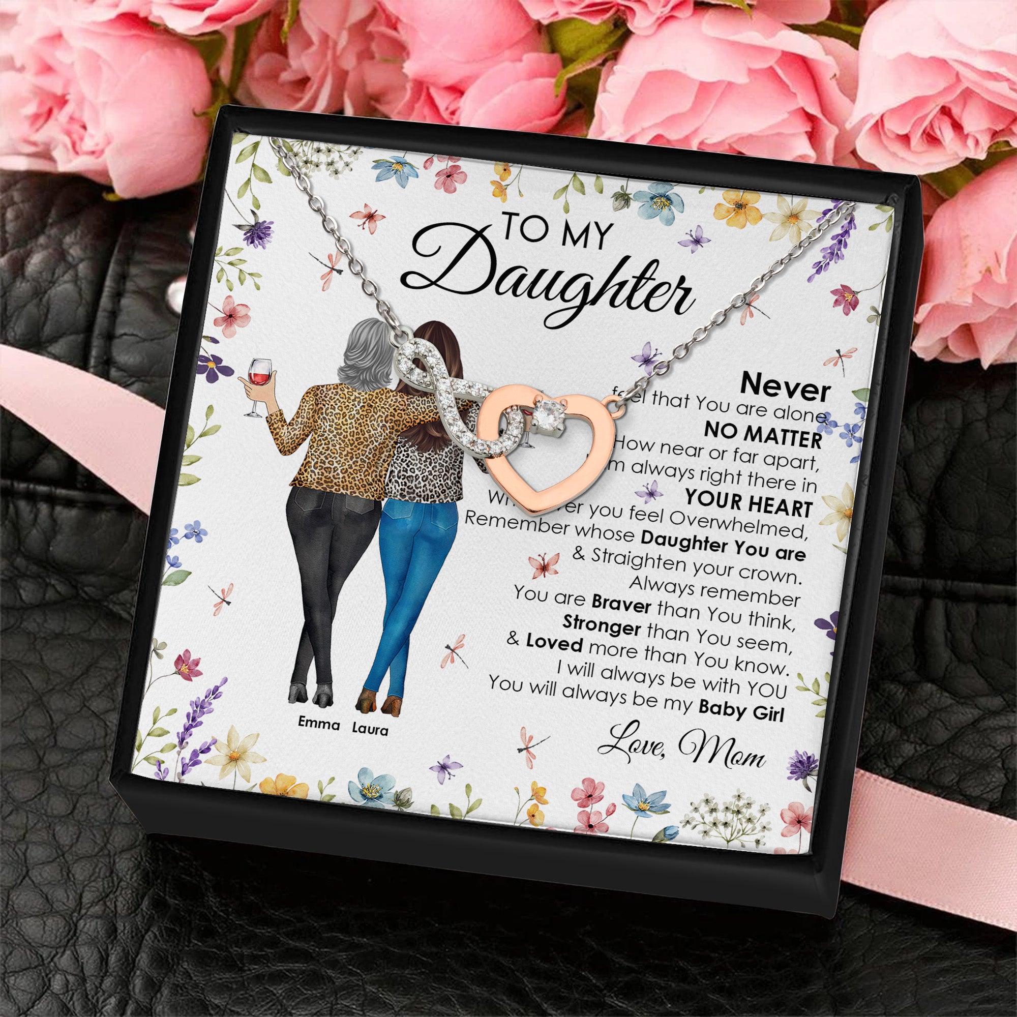 To My Daughter Gift You Will Always Be My Baby Girl - Personalized Infinity Heart Necklace