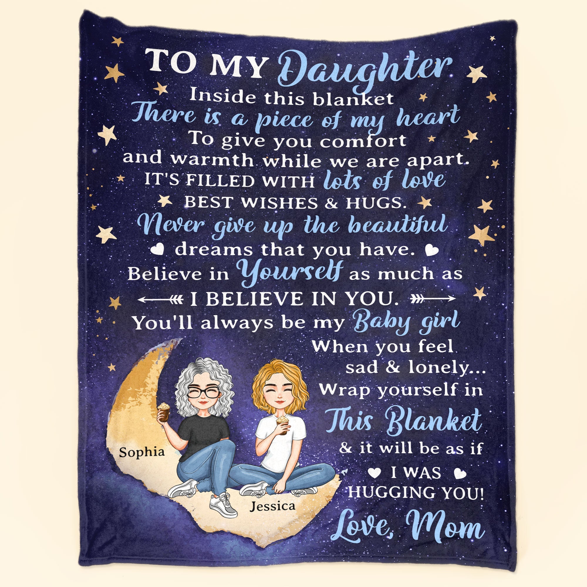 To My Daughter I Love You Forever - Personalized Daughter Blanket