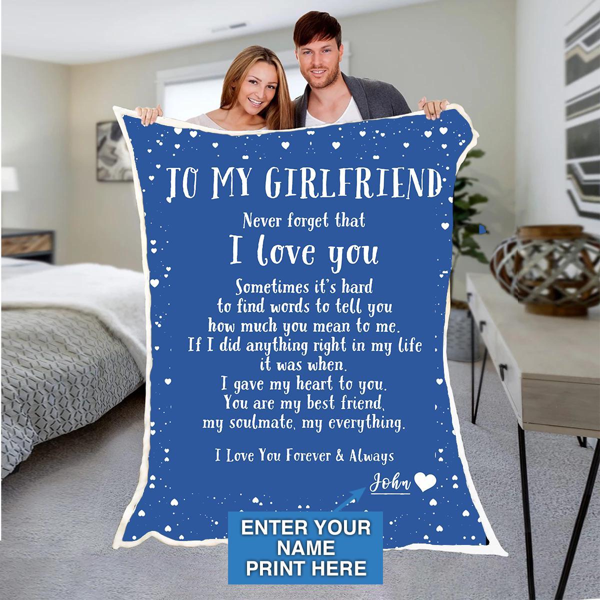 Custom Blankets To My Girlfriend Personalized Blanket with Your Name - Fleece Blanket-A Loves Gift