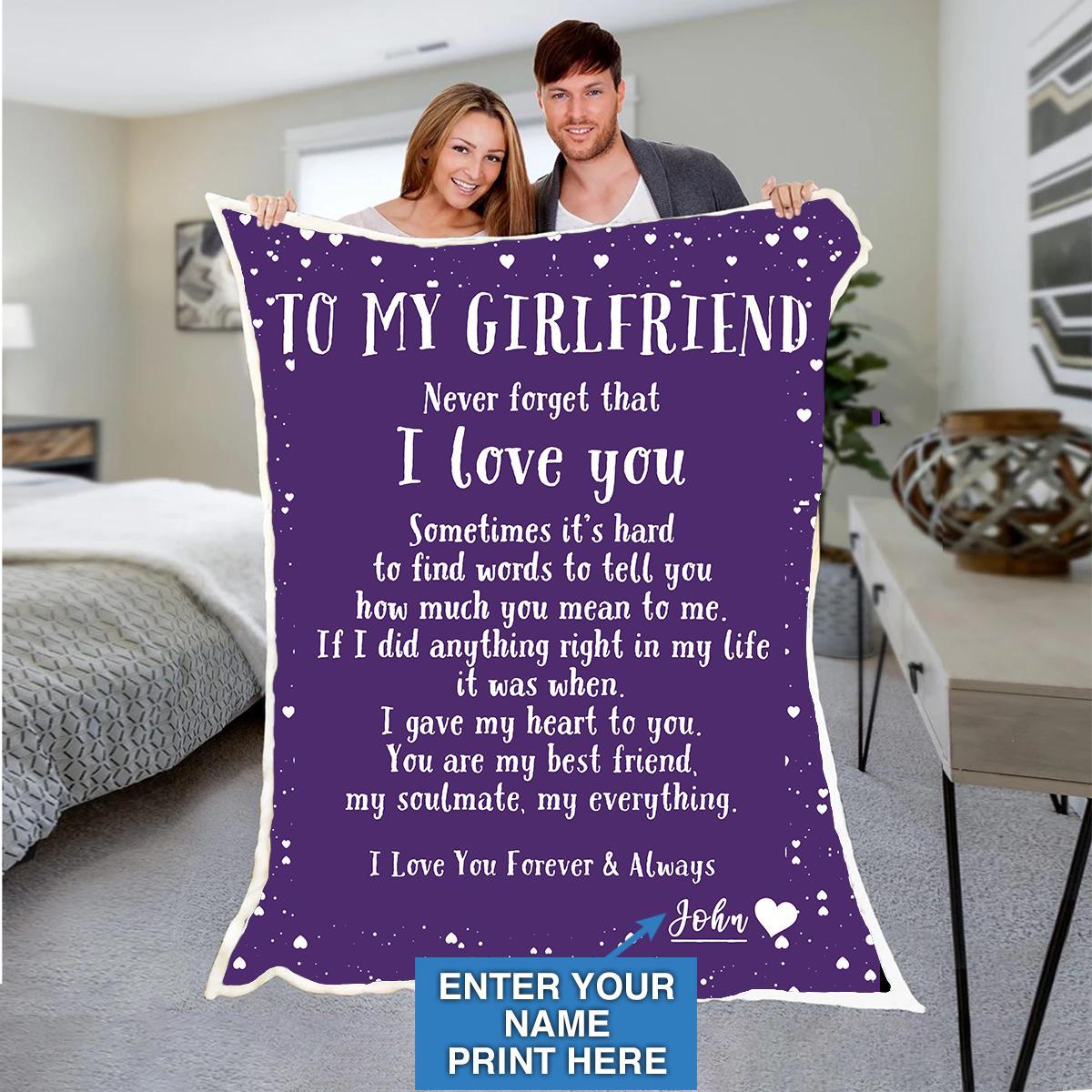 Custom Blankets To My Girlfriend Personalized Blanket with Your Name - Fleece Blanket-A Loves Gift