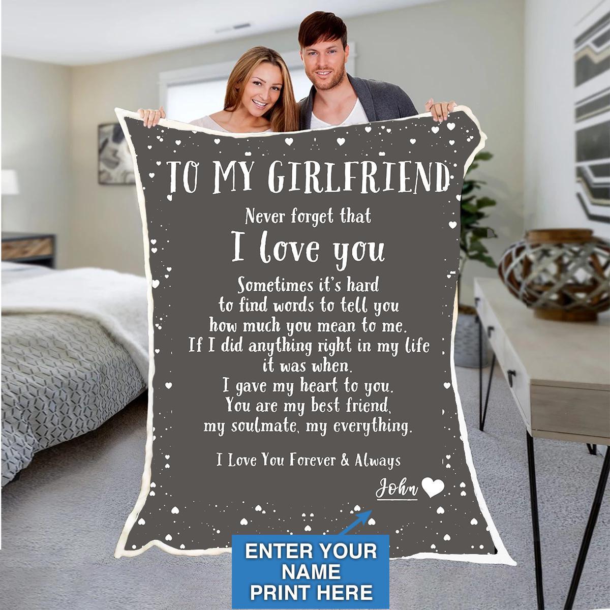 Custom Blankets To My Girlfriend Personalized Blanket with Your Name - Fleece Blanket-A Loves Gift