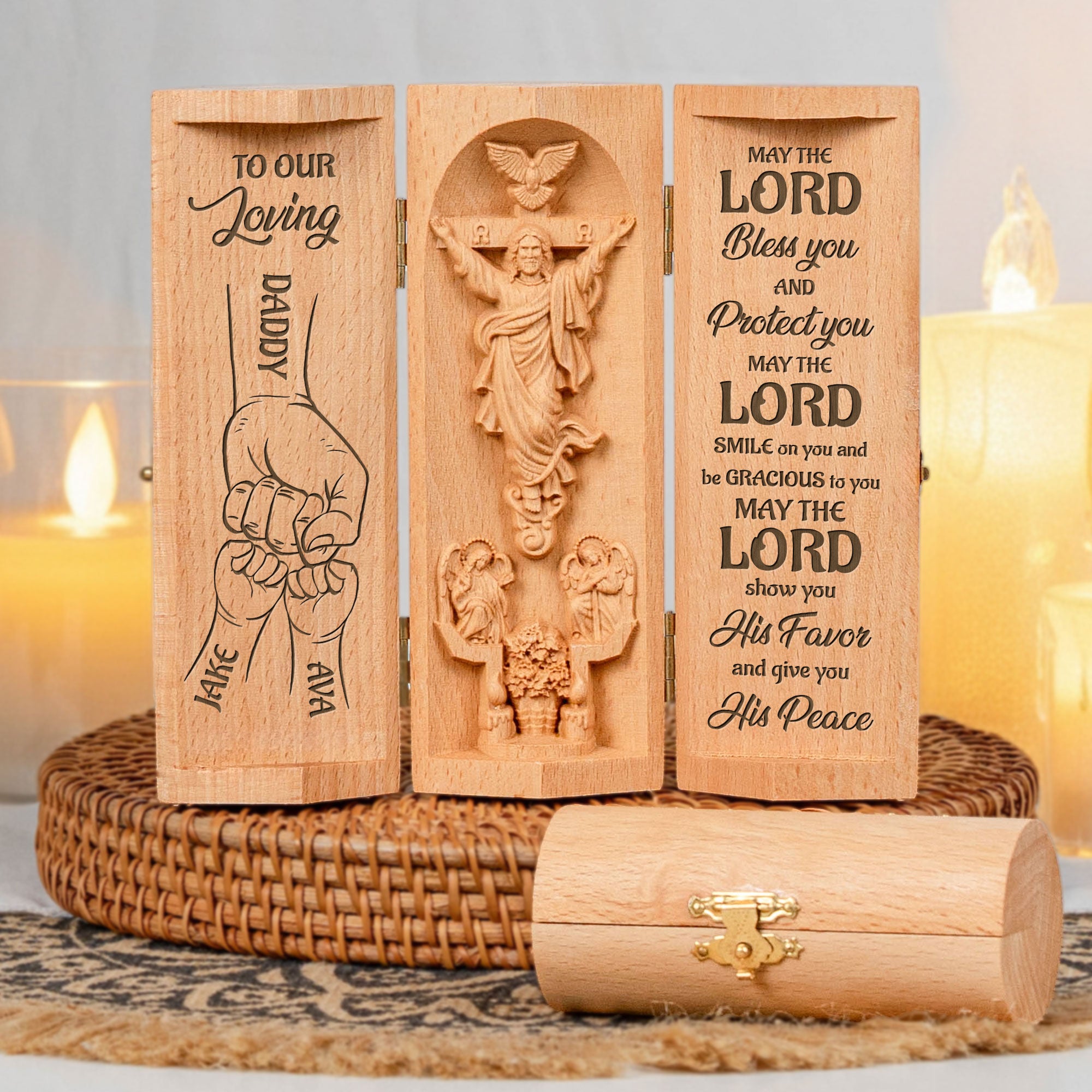 To My Loving Dad, Grandpa - Personalized Wooden Plaque