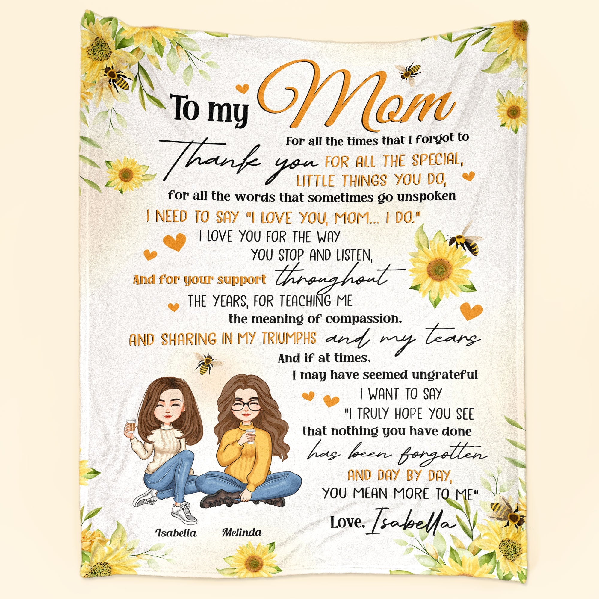 To My Mom I Love You And Thank You For Everything You Do - Personalized Blanket - Mother's Day, Loving Gift For Mom, Mother