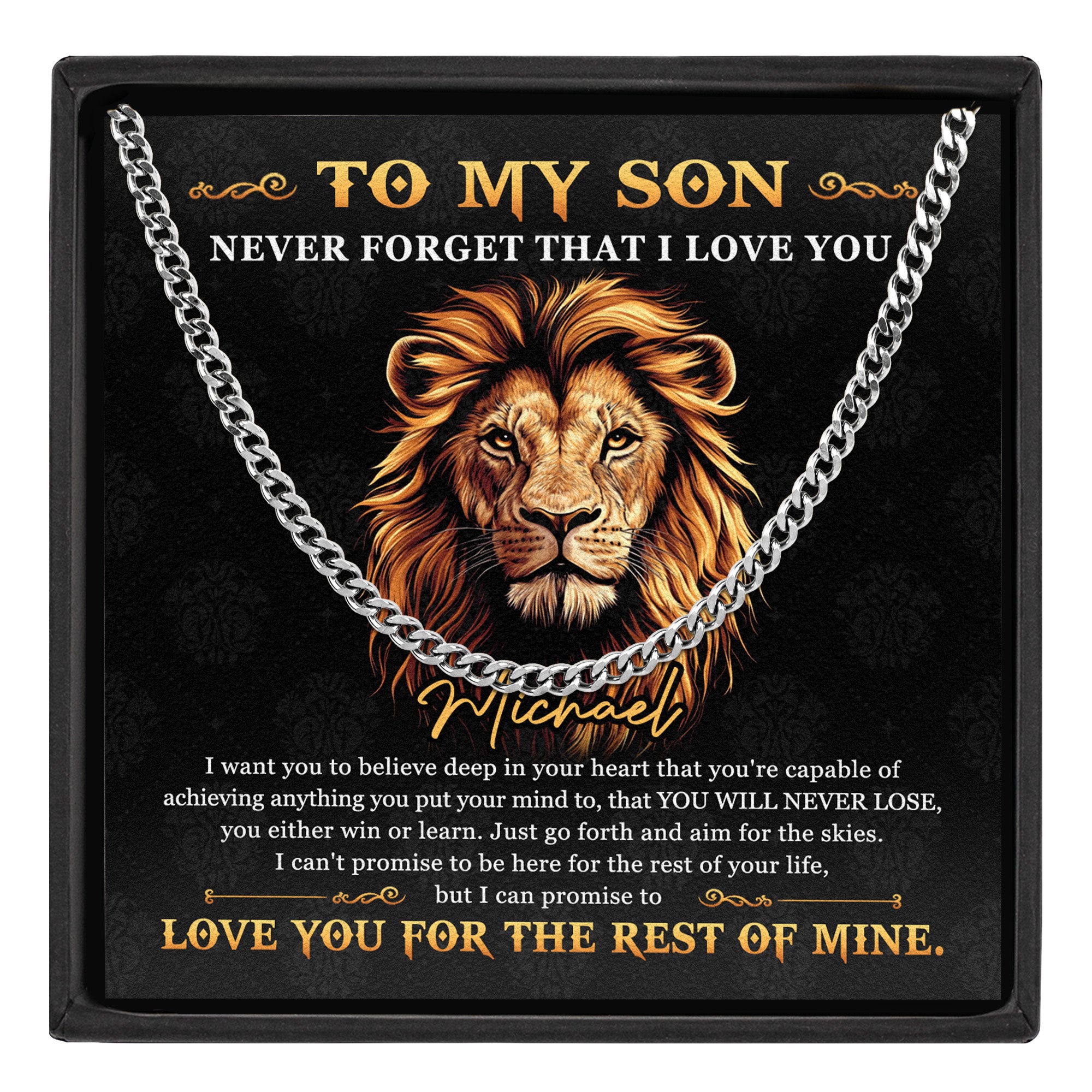 To My Son Gift From Mom/Dad - Personalized Men's Cuban Link Chain