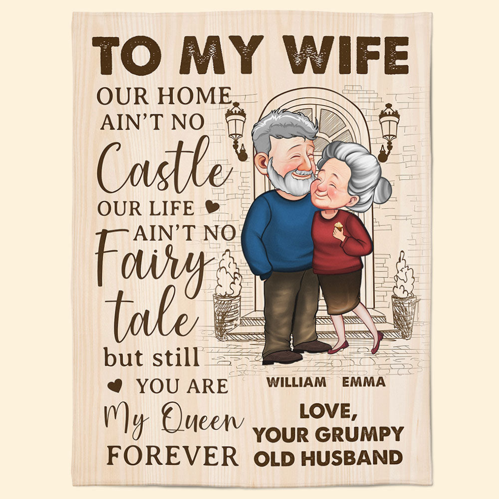 To My Wife Our Home Ain't No Castle - Personalized Blanket - Anniversary Gifts For Her, Wife - Gift For Wife