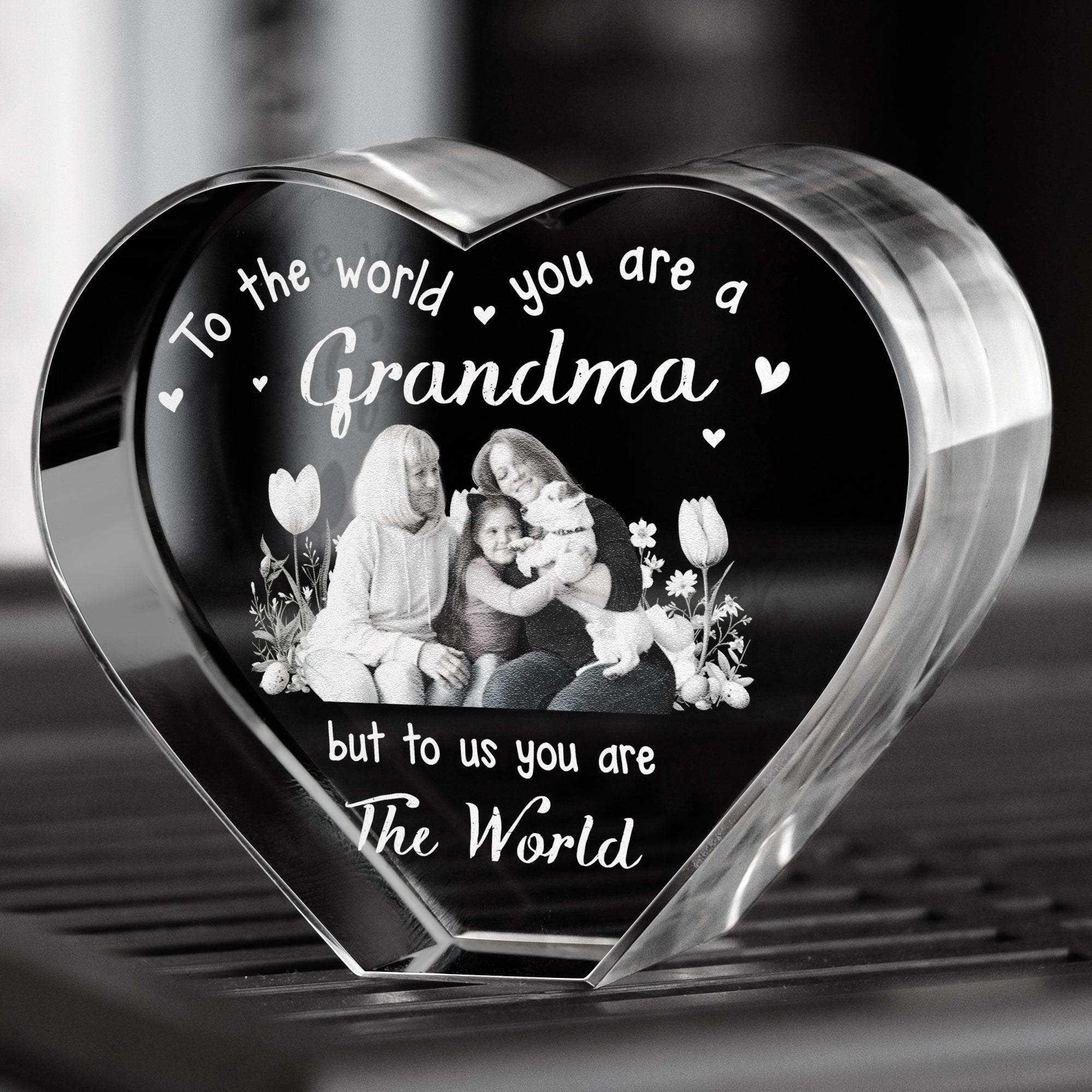 To The World You Are A Grandma - Custom 2D Crystal Photo