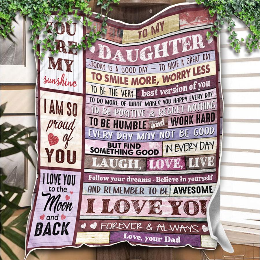 Custom Blanket To My Daughter Blanket - Gift for Daughter - Fleece Blanket-A Loves Gift