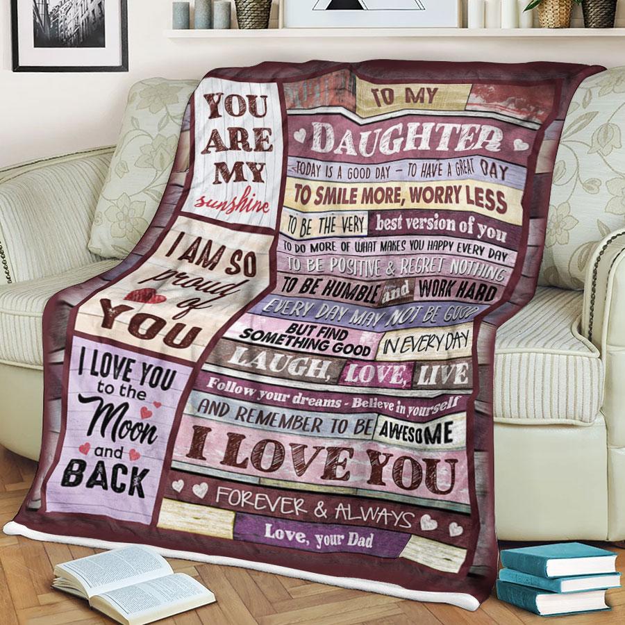Custom Blanket To My Daughter Blanket - Gift for Daughter - Fleece Blanket-A Loves Gift