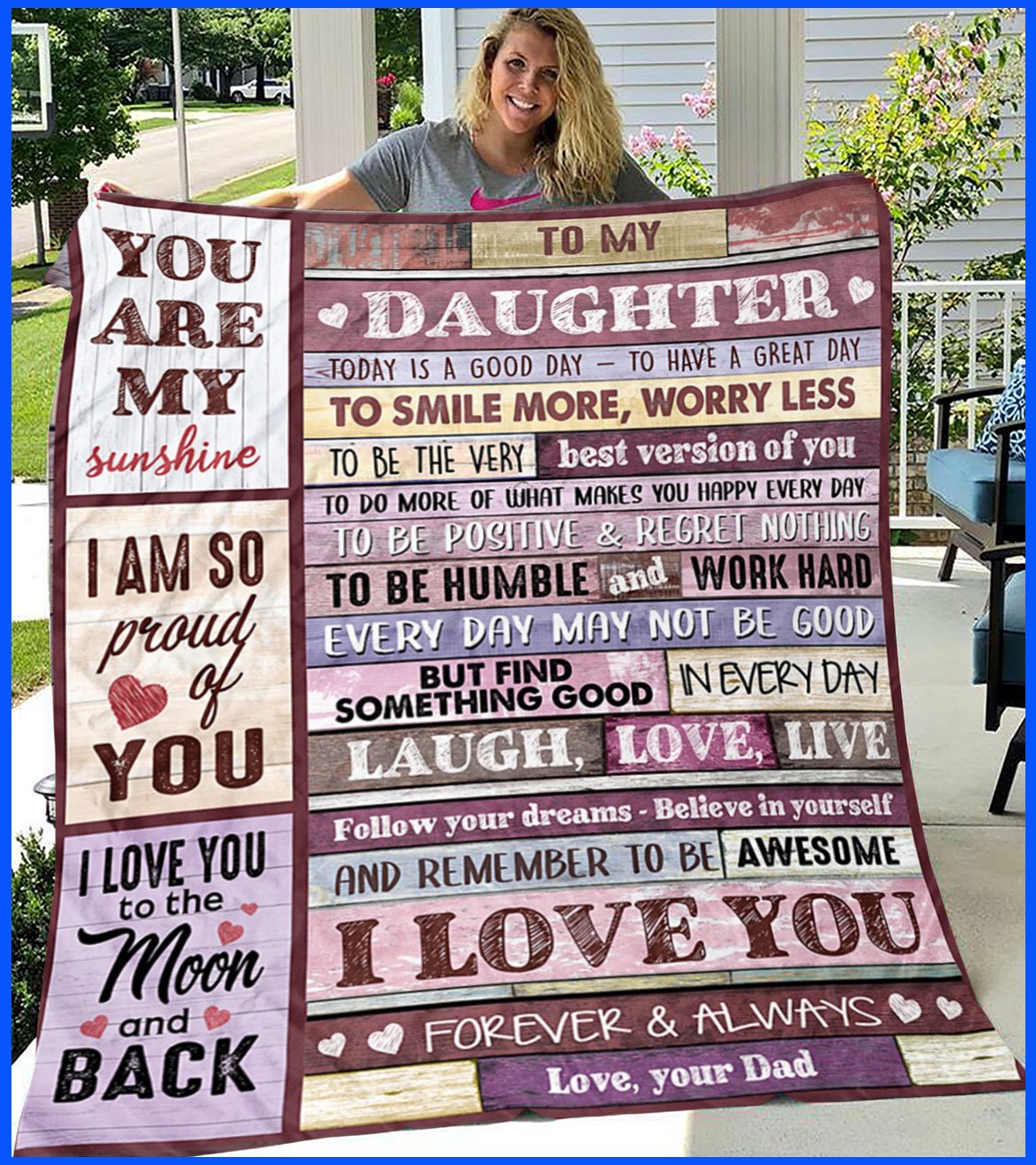 Custom Blanket To My Daughter Blanket - Gift for Daughter - Fleece Blanket-A Loves Gift