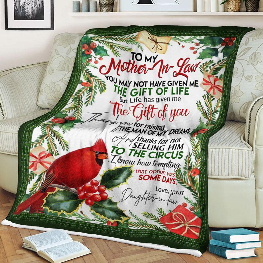 Custom Blanket Cardinal To My Mother In Law Blanket - Gift For Mother - Fleece Blanket-A Loves Gift