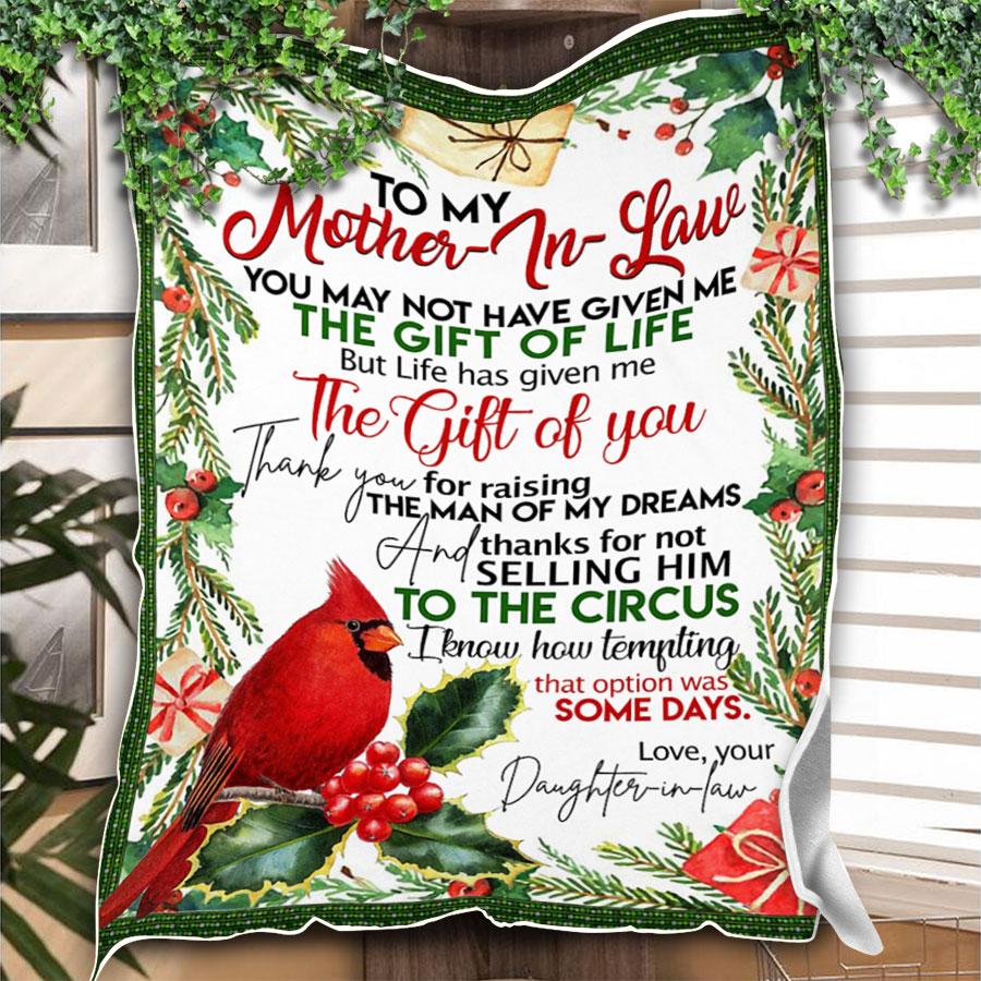 Custom Blanket Cardinal To My Mother In Law Blanket - Gift For Mother - Fleece Blanket-A Loves Gift