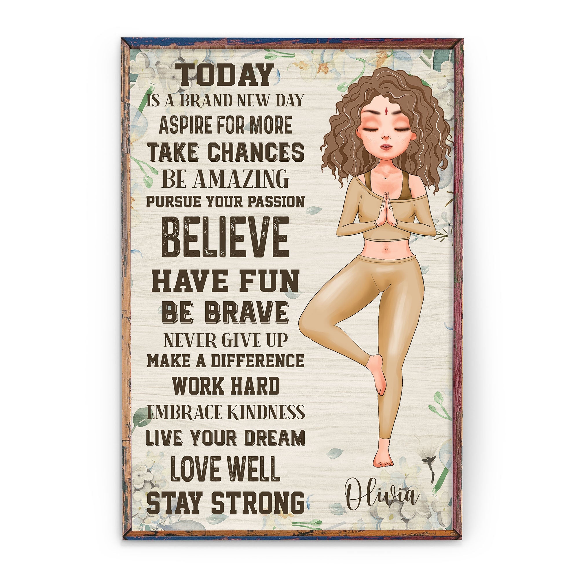 Today Is A Brand New Day - Personalized Poster/Wrapped Canvas - Gift For Yoga Lover