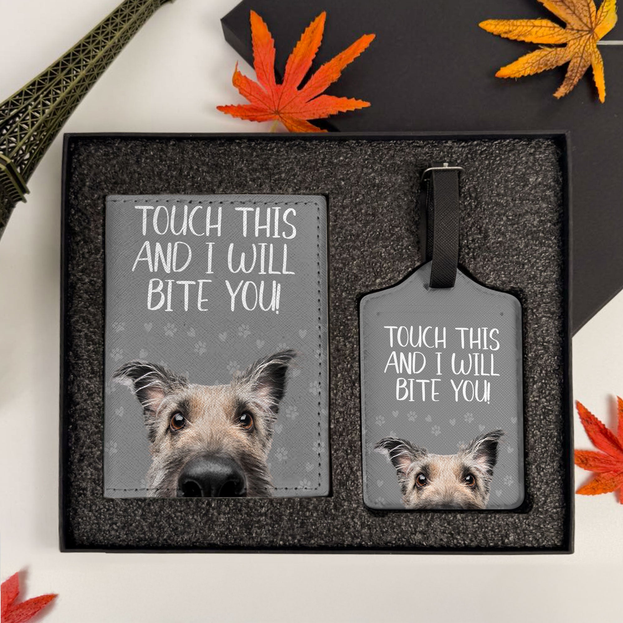 Touch This & I Will Bite - Personalized Photo Passport Cover And Luggage Tag Travel Set
