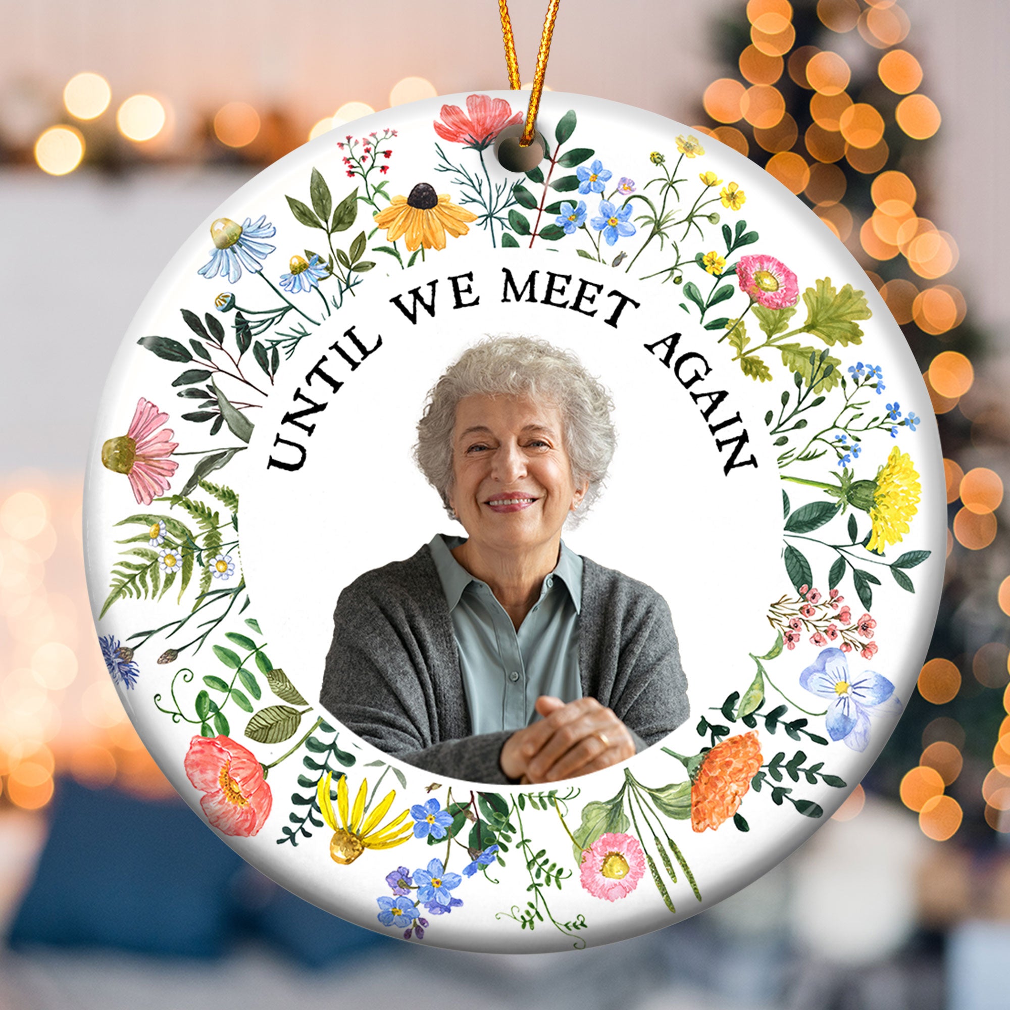Until We Meet Again - Memorial Gifts For Loss Of Loved Ones - Personalized Ceramic Photo Ornament