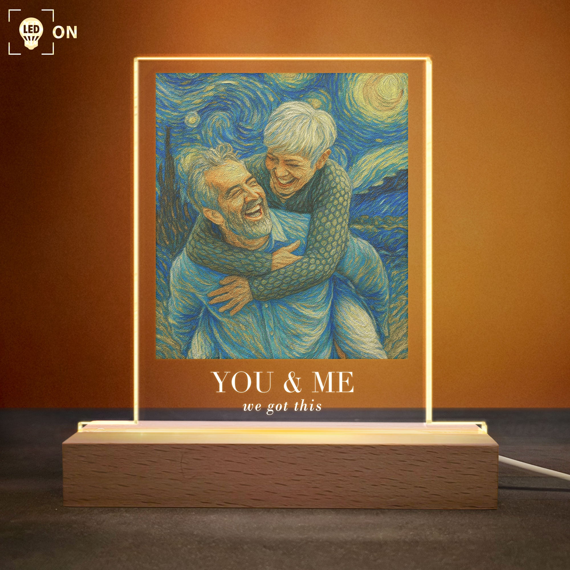 Van Gogh Art You & Me We Got This - Personalized Photo LED Light