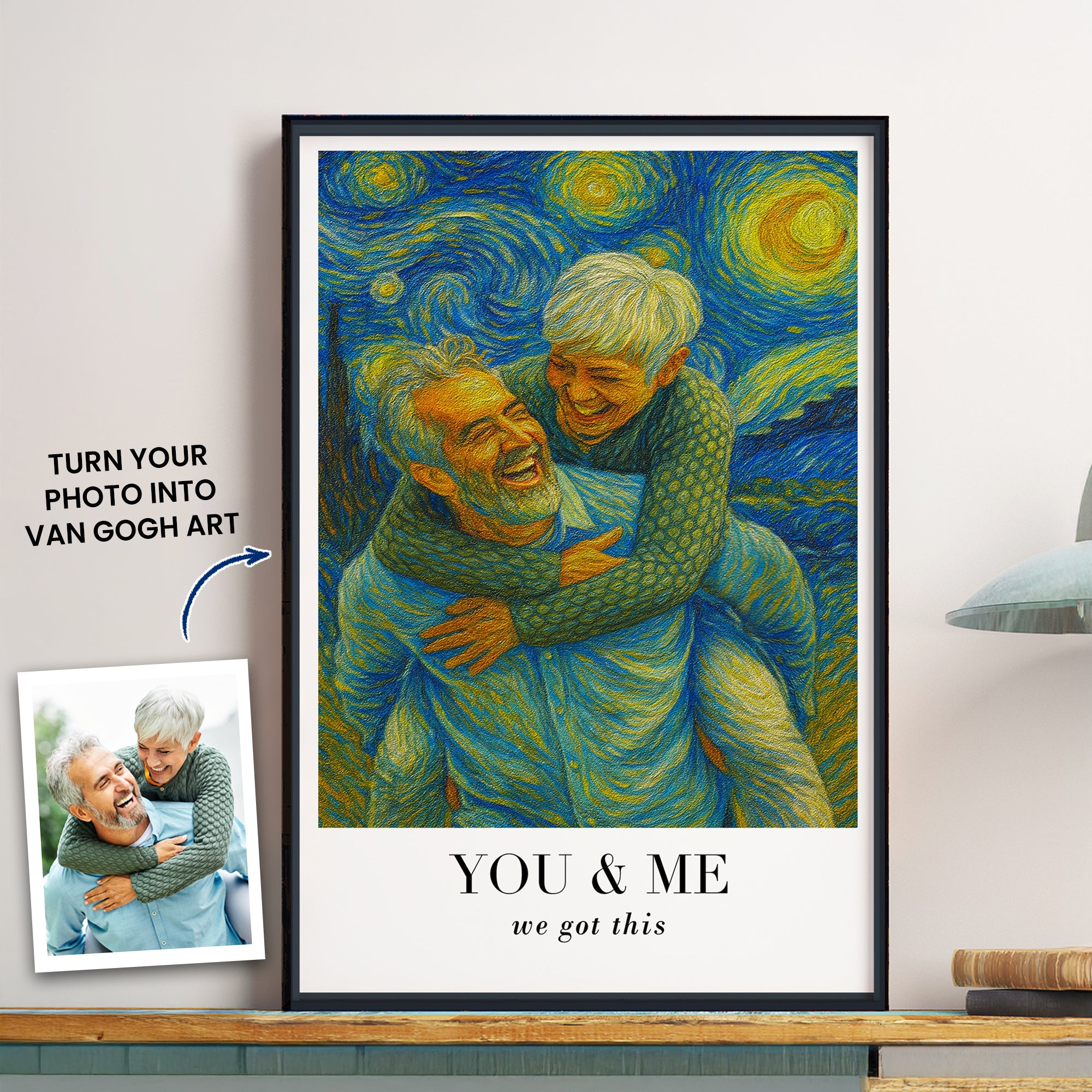 Van Gogh Wall Art You & Me We Got This - Personalized Photo Poster - Anniversary Gifts