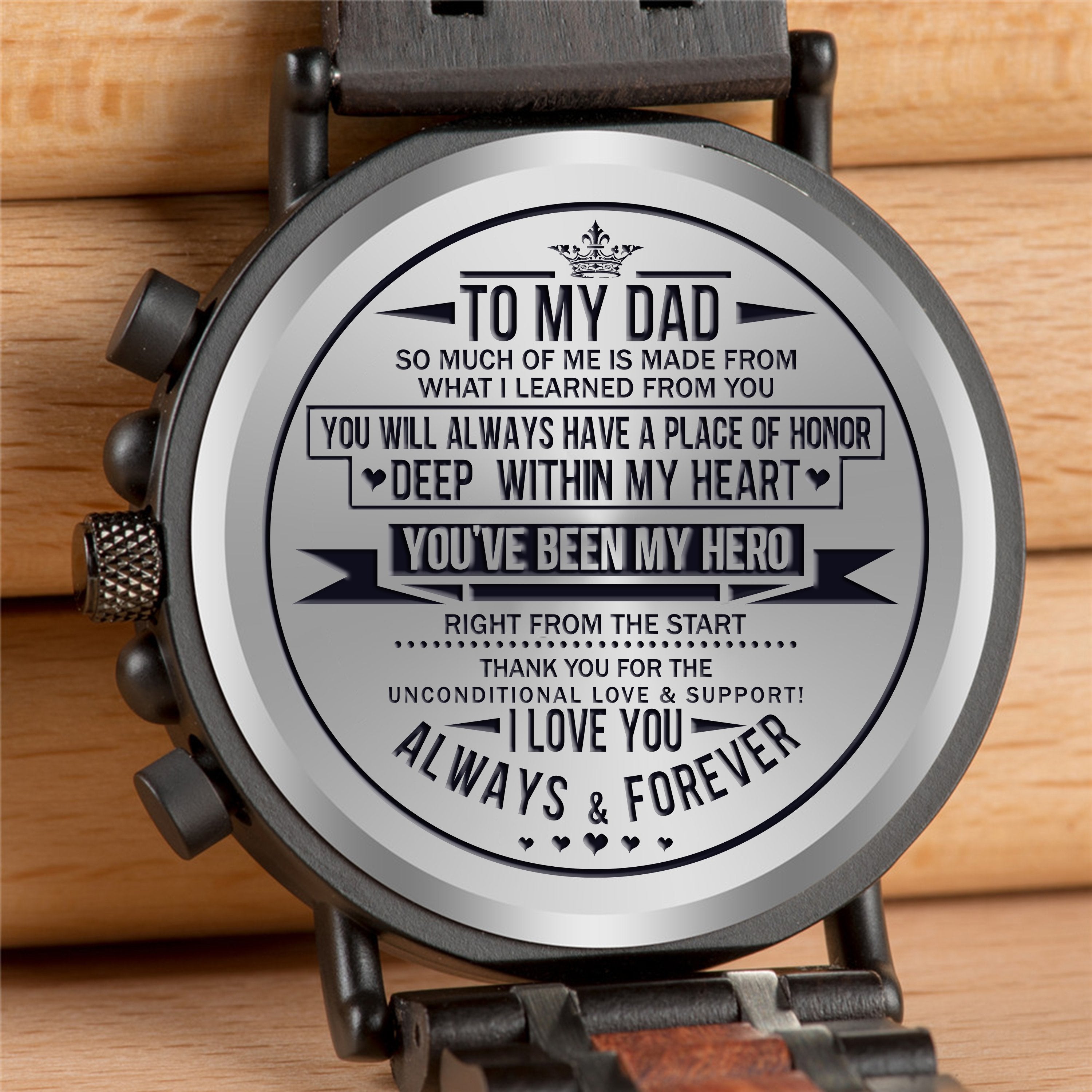 Engraved Wooden Watch - Great Gifts For Dad-A Loves Gift
