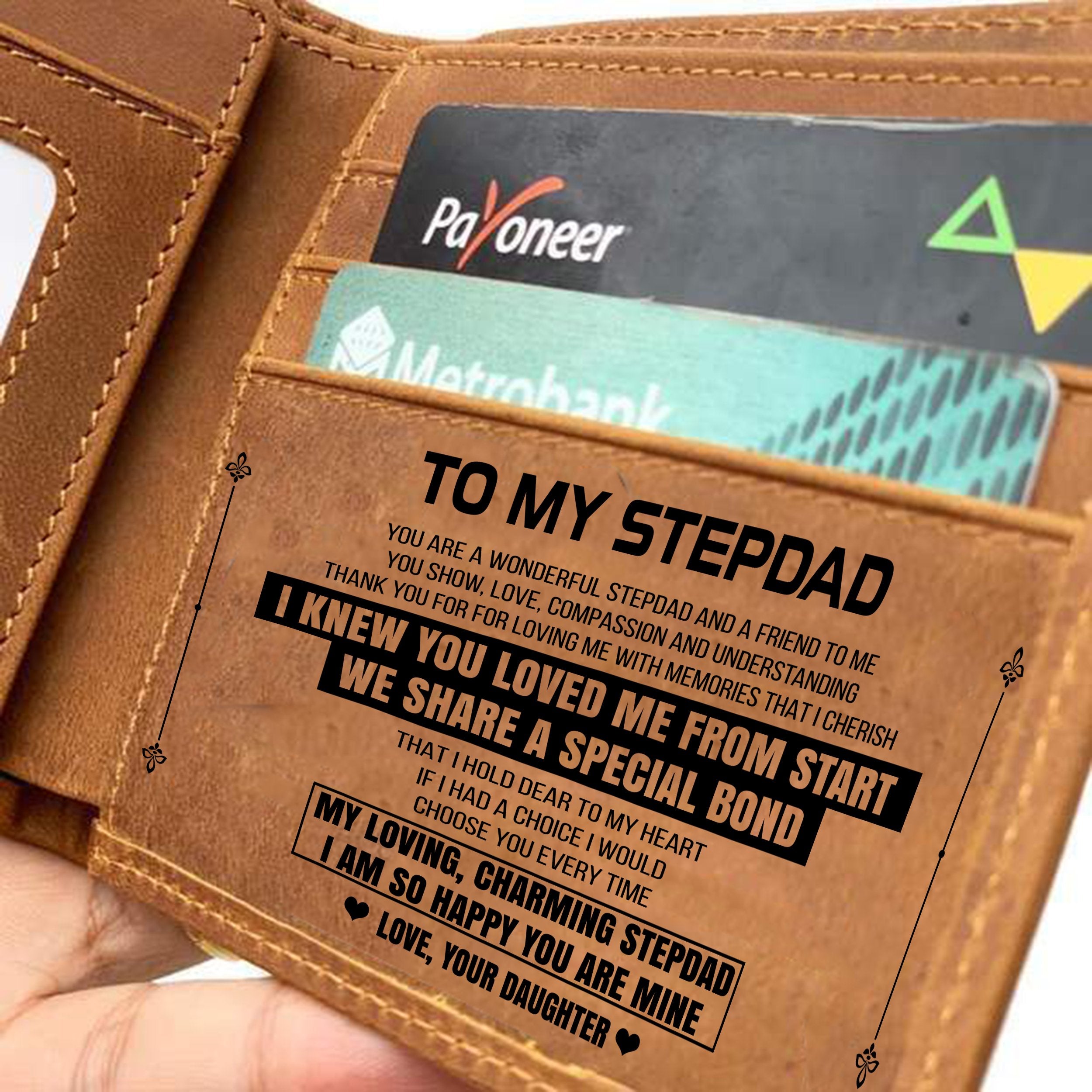 LEATHER WALLET - TO MY STEPDAD-A Loves Gift