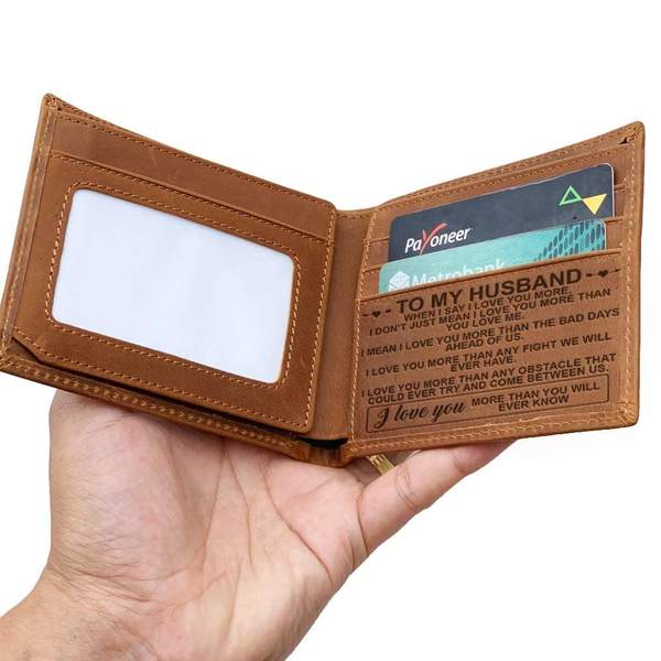 LEATHER WALLET TO MY HUSBAND-A Loves Gift