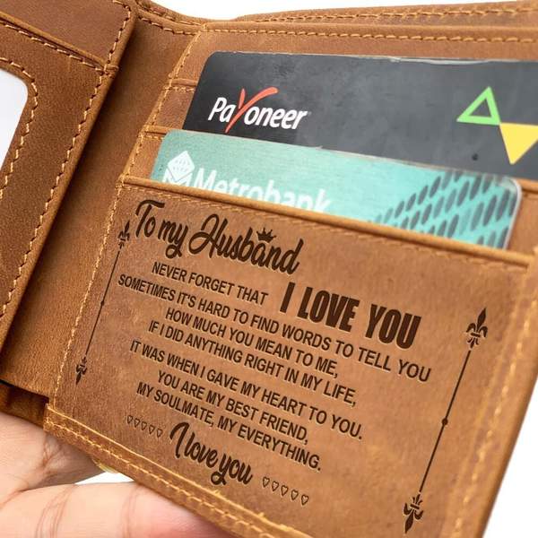 LEATHER WALLET TO MY HUSBAND-A Loves Gift