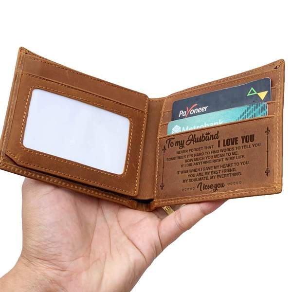 LEATHER WALLET TO MY HUSBAND-A Loves Gift