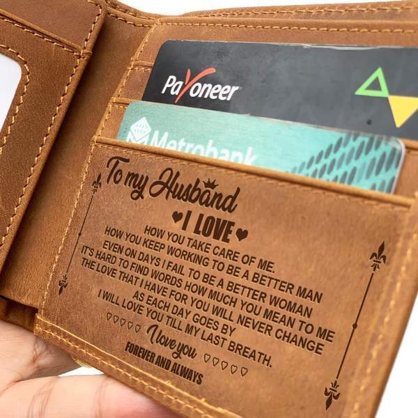 LEATHER WALLET TO MY HUSBAND-A Loves Gift