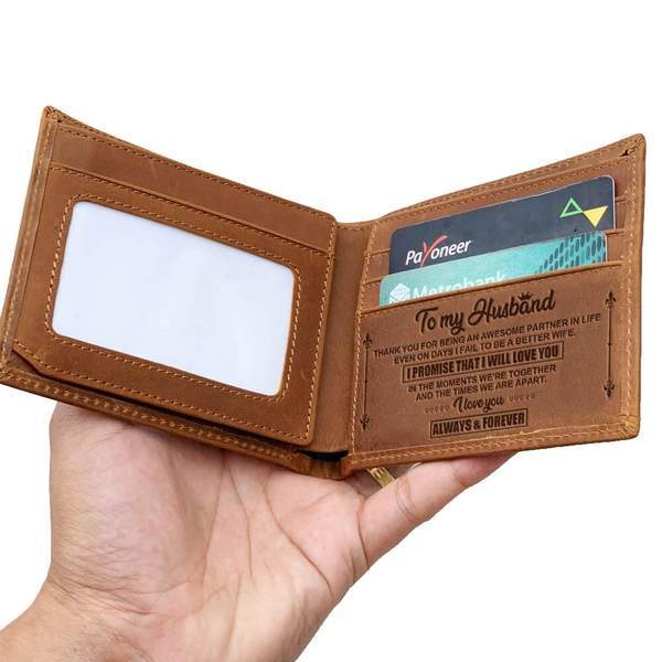 LEATHER WALLET TO MY HUSBAND-A Loves Gift