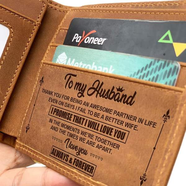 LEATHER WALLET TO MY HUSBAND-A Loves Gift