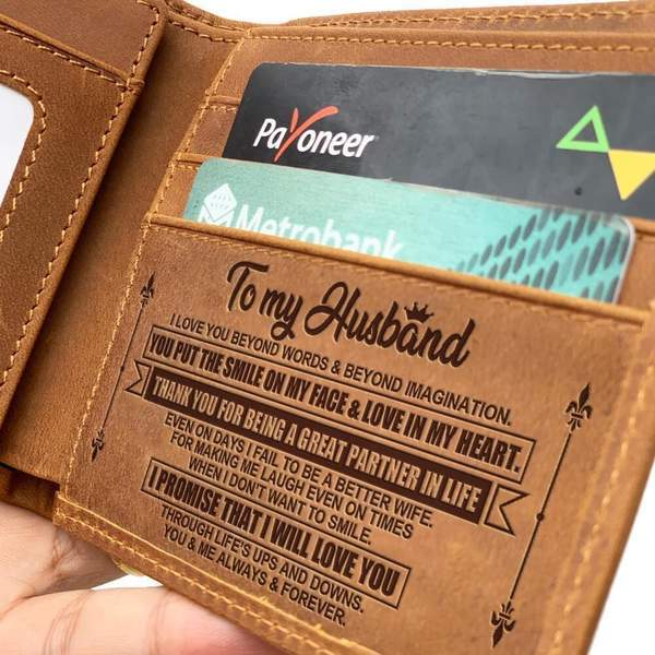 LEATHER WALLET TO MY HUSBAND-A Loves Gift