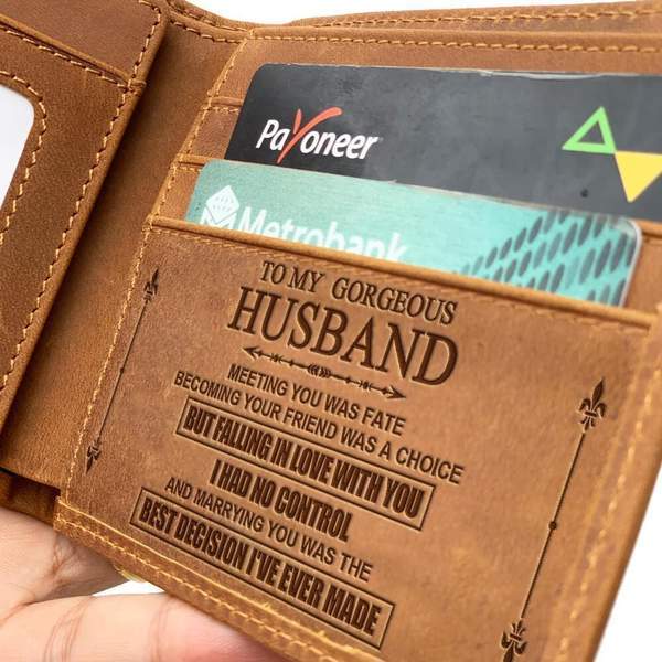 LEATHER WALLET TO MY HUSBAND-A Loves Gift