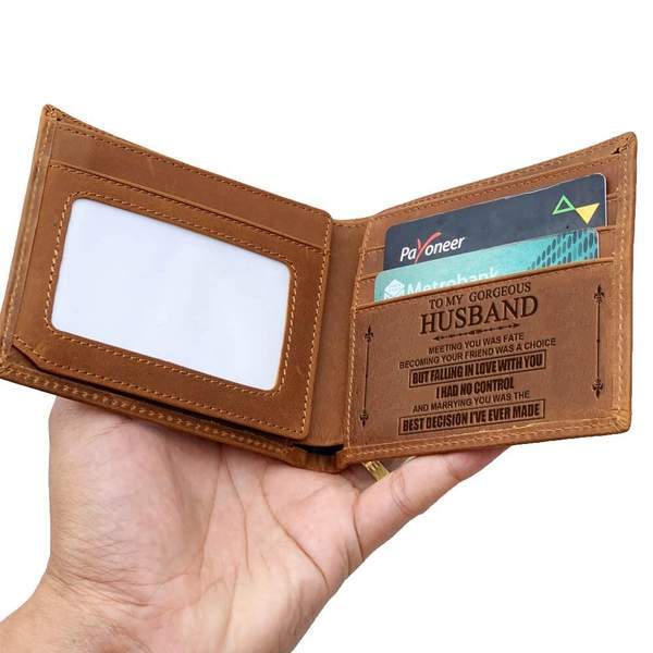 LEATHER WALLET TO MY HUSBAND-A Loves Gift