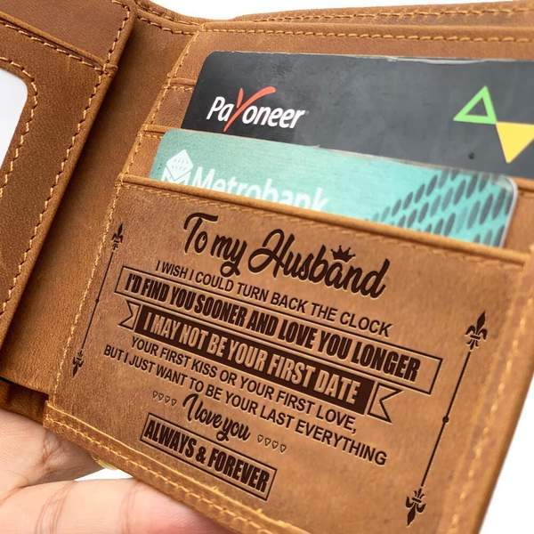 LEATHER WALLET TO MY HUSBAND-A Loves Gift