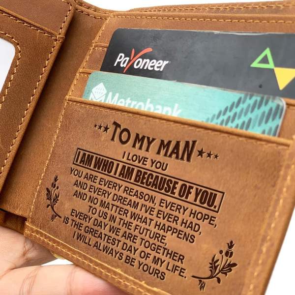LEATHER WALLET - TO MY MAN-A Loves Gift