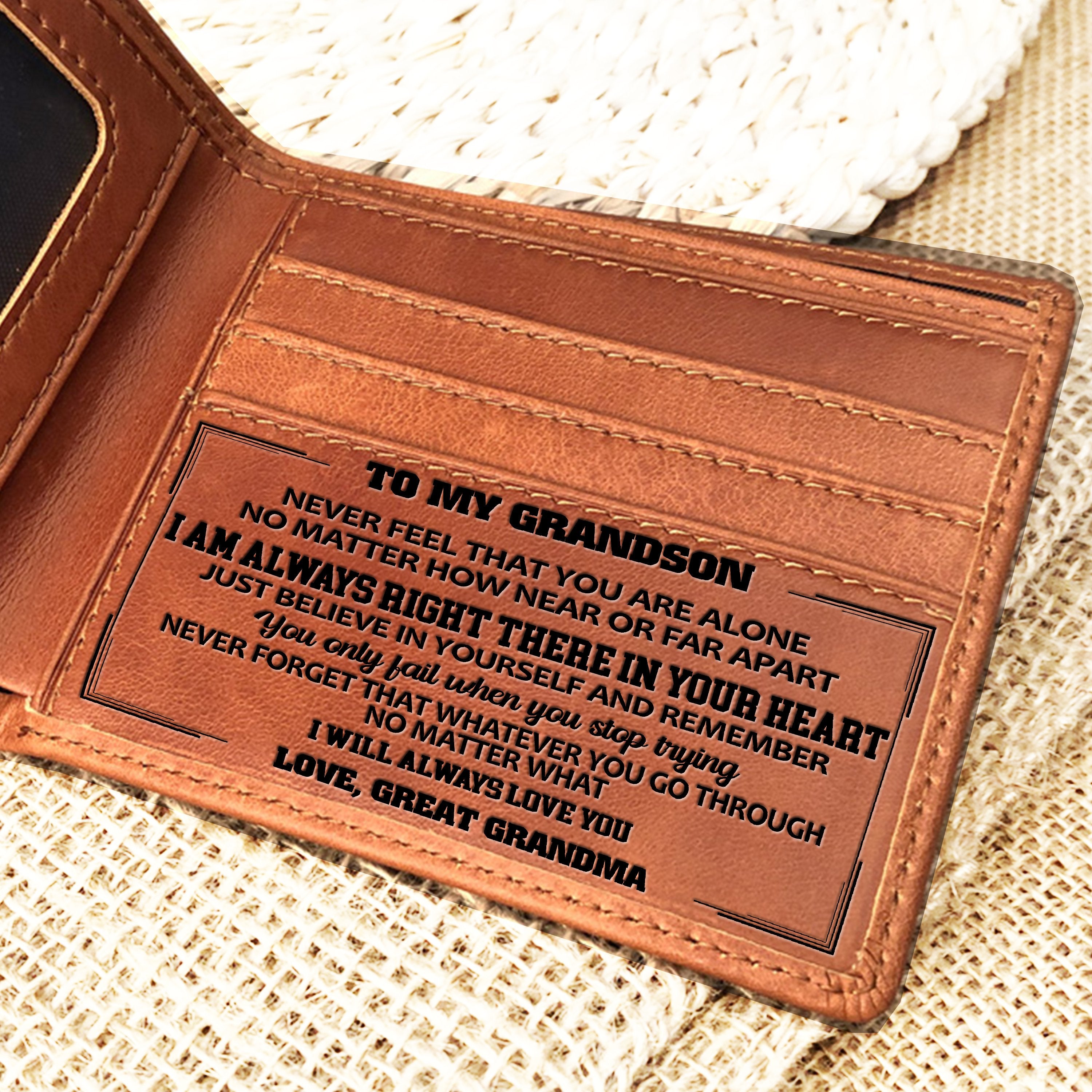 LEATHER WALLET - GREAT GIFTS FOR GRANDSON-A Loves Gift