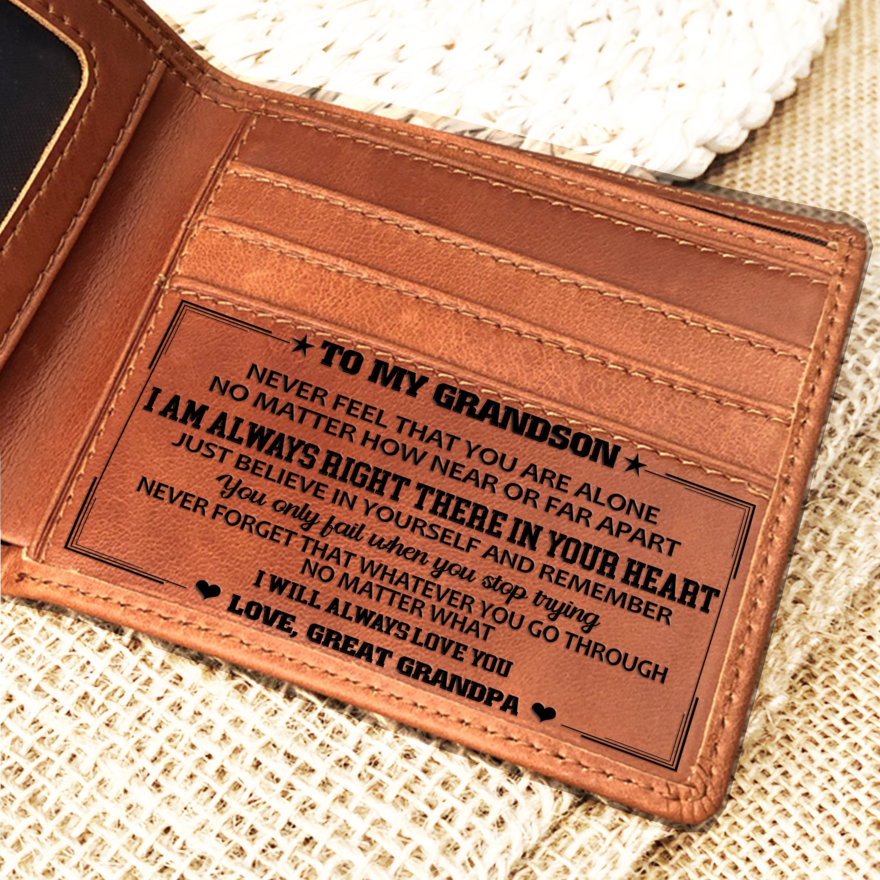 LEATHER WALLET - GREAT GIFTS FOR GRANDSON-A Loves Gift