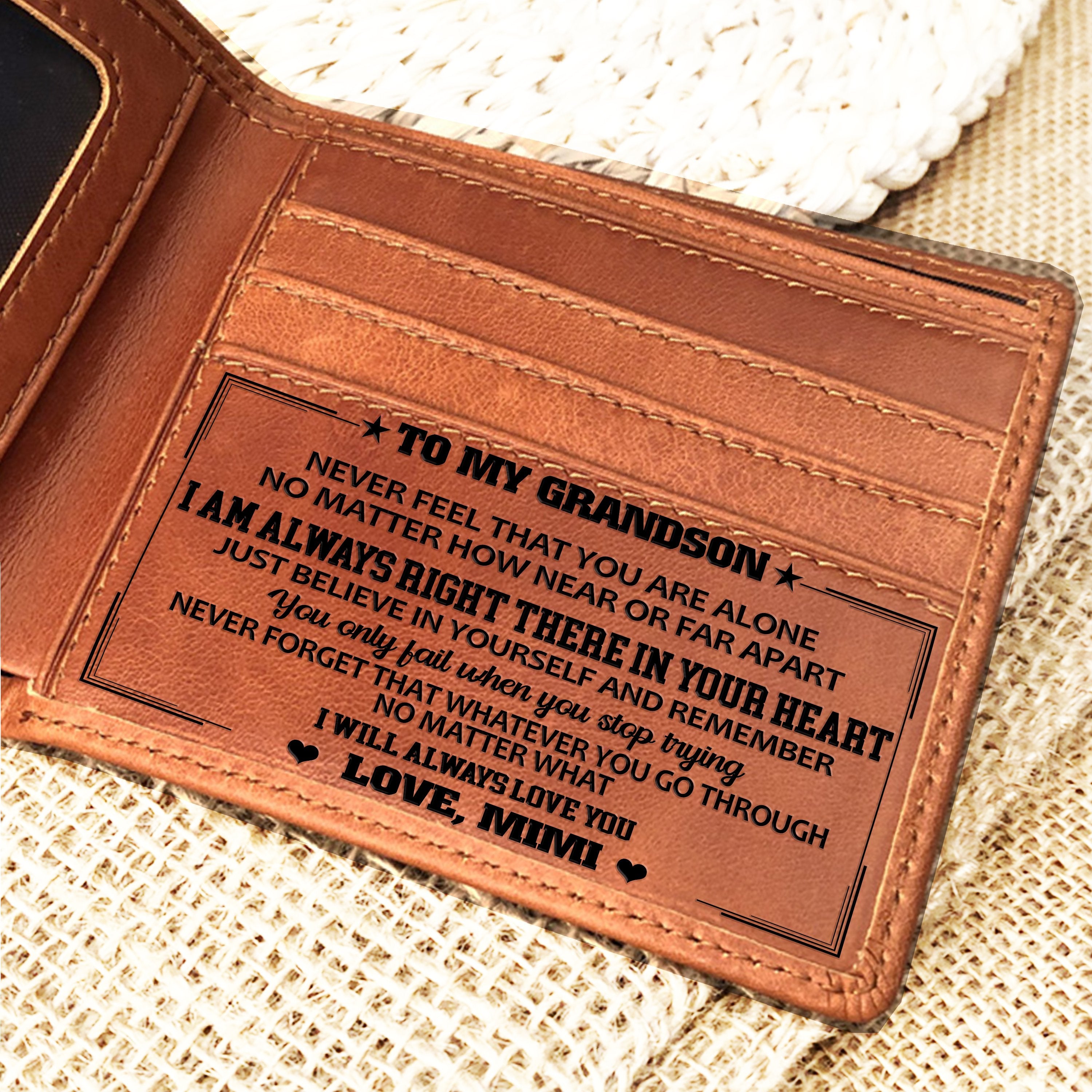 LEATHER WALLET - GREAT GIFTS FOR GRANDSON-A Loves Gift