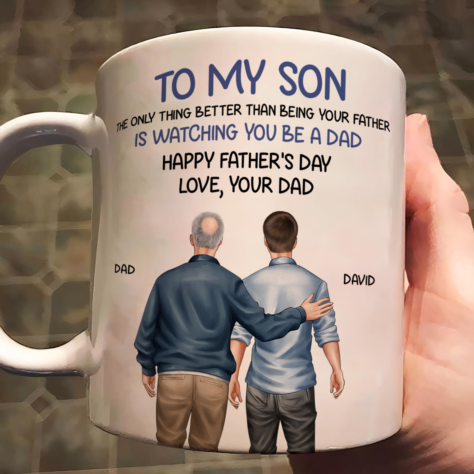 Watching You Be A Dad - Father's Day Gift For Son From Dad, Mom - Personalized Mug
