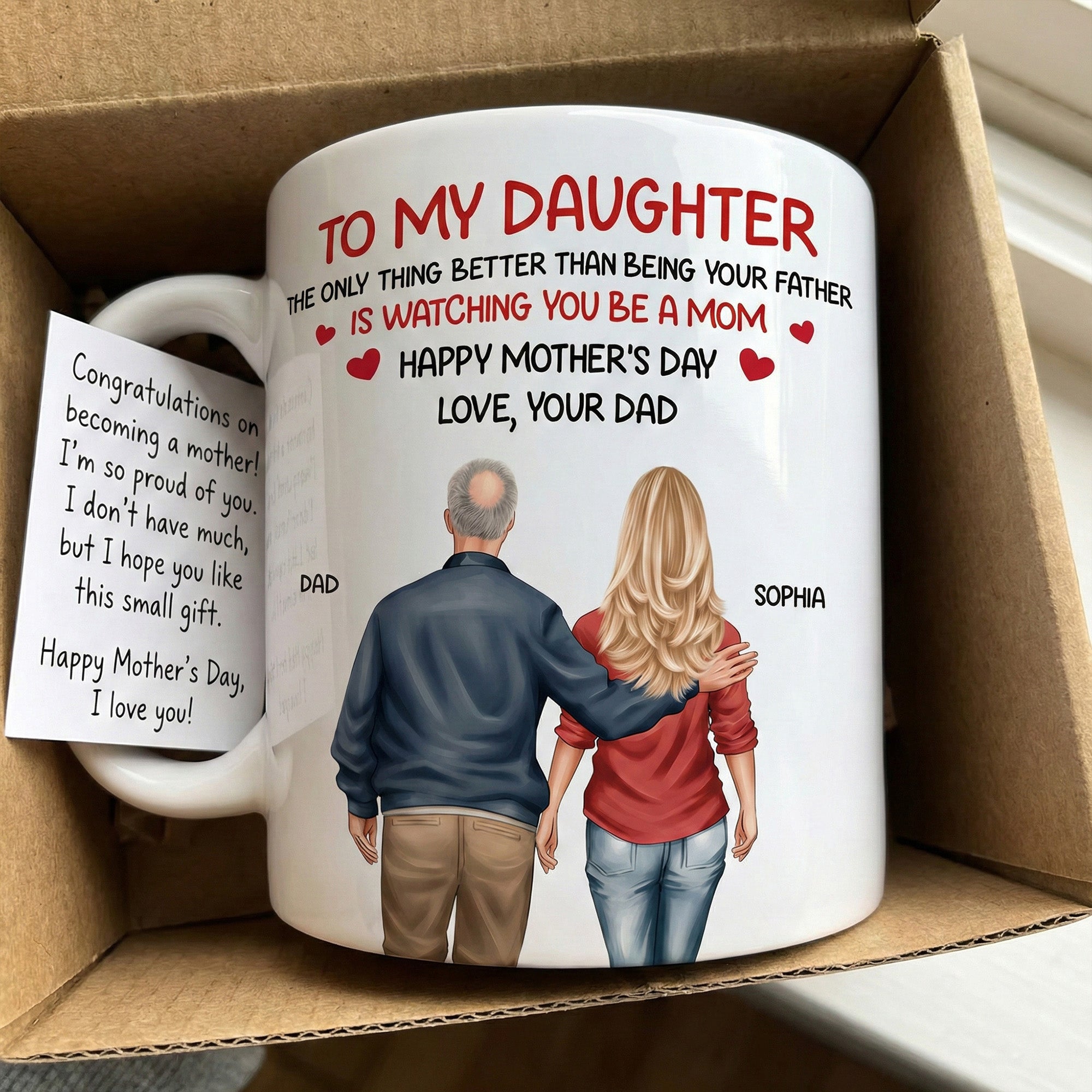 Watching You Be A Mom - Mother's Day Gift For Daughter From Dad,Mom - Personalized Mug