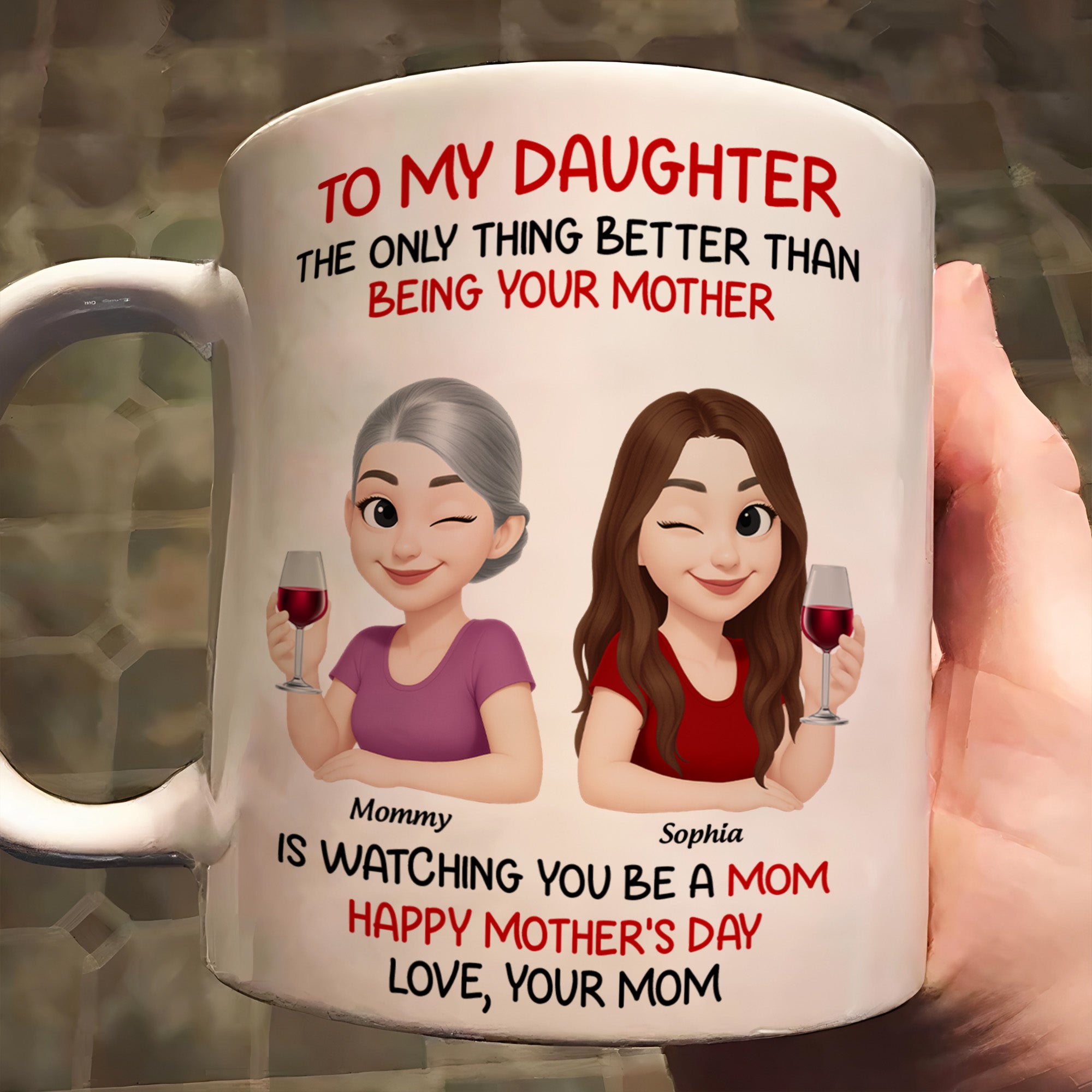 Watching You Be A Mom - Mother's Day Gift For Daughter From Mom - Personalized Mug