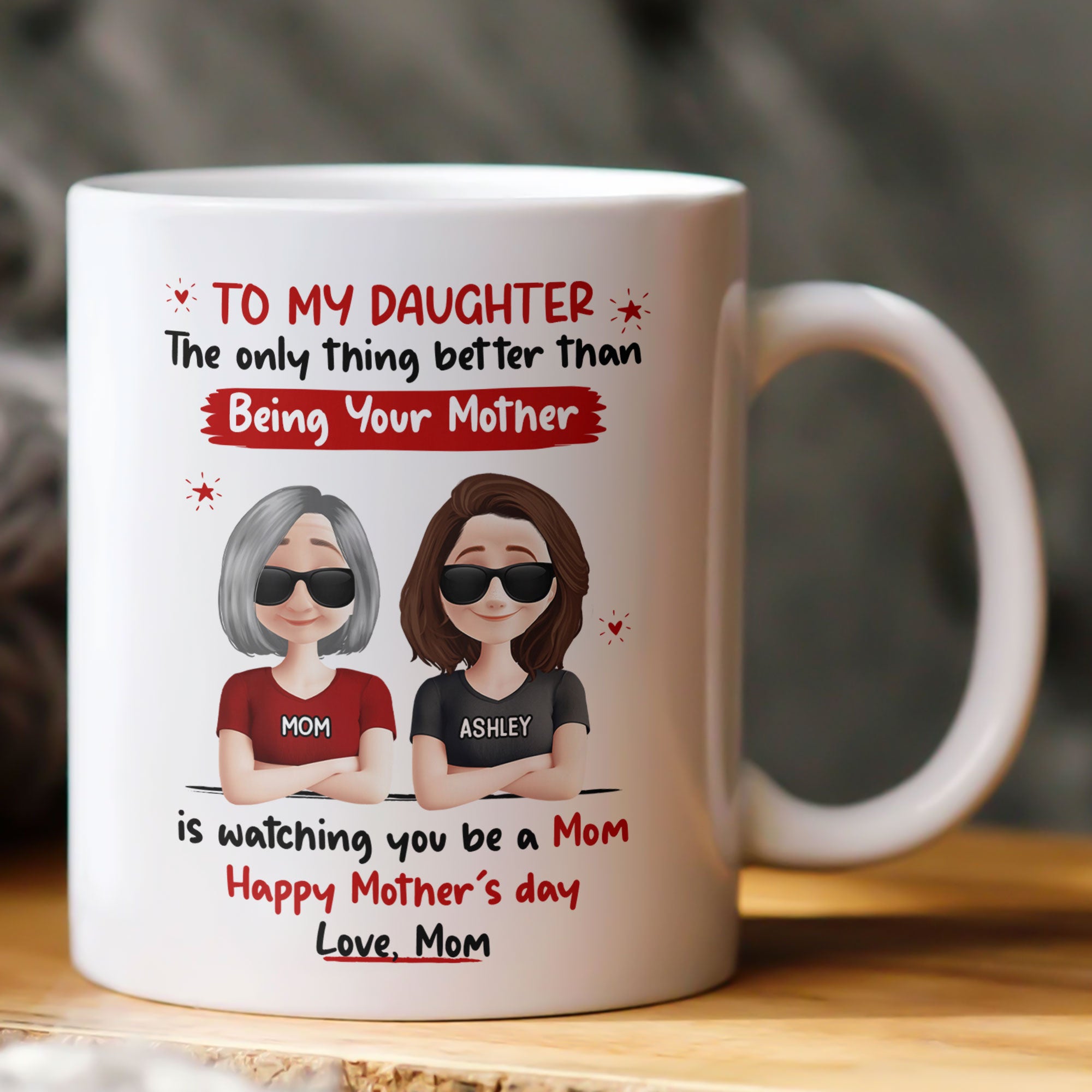 Watching You Be A Mom - New Version - Personalized Mug