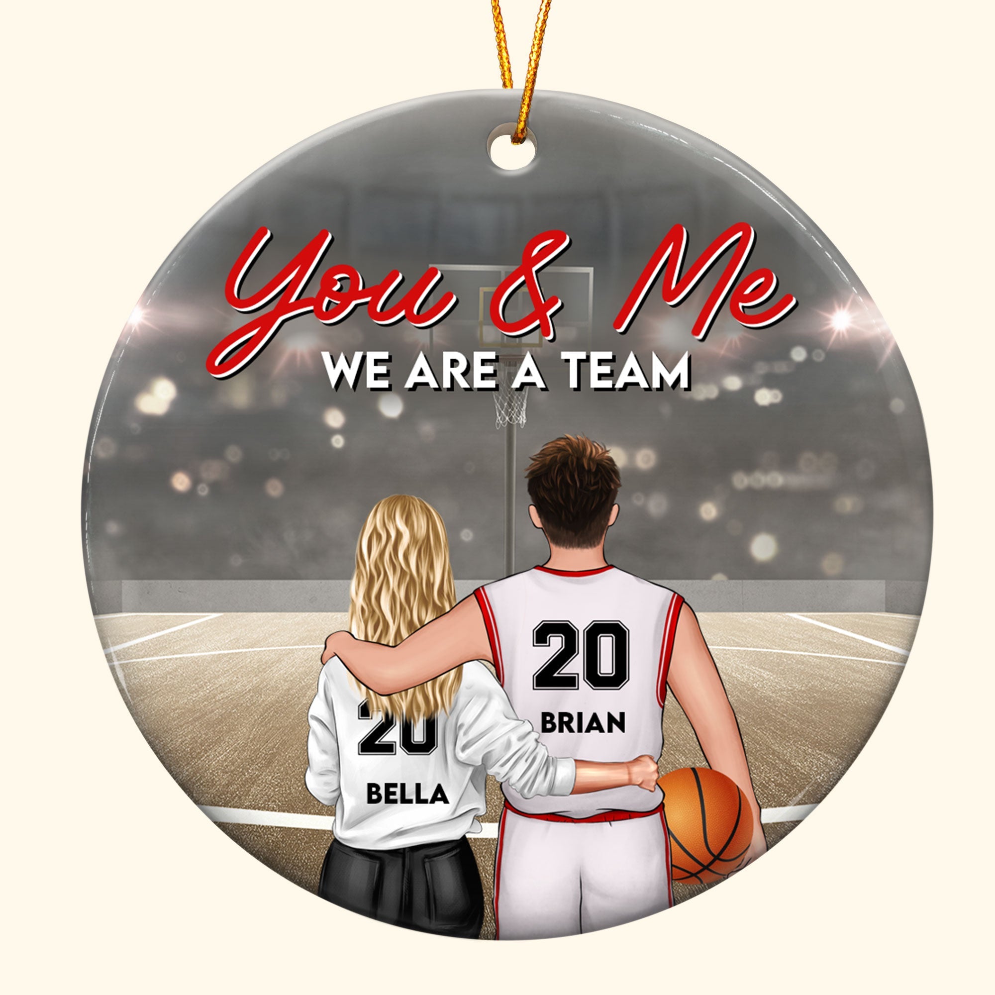 We Are A Team Basketball Version - Personalized Ceramic Ornament